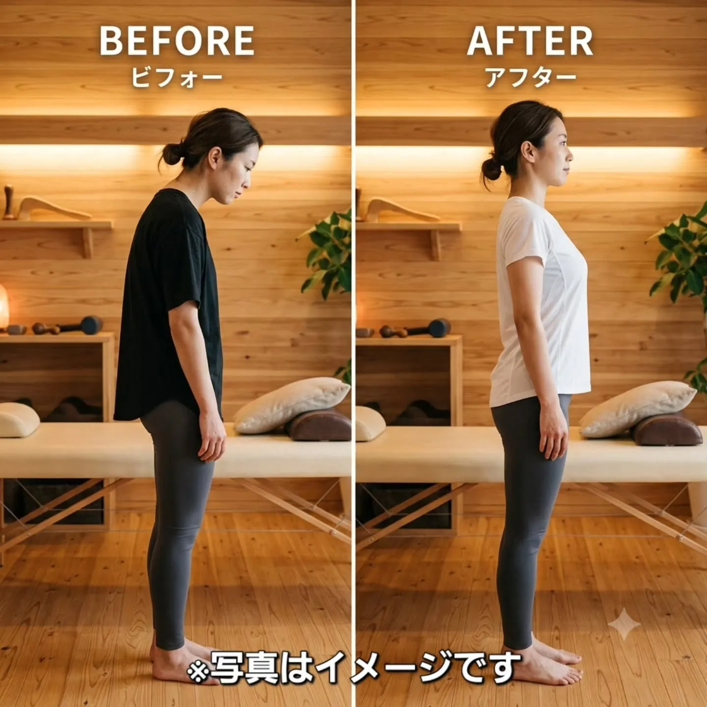 「強もみマッサージ」で姿勢改善のお手伝い！⁡