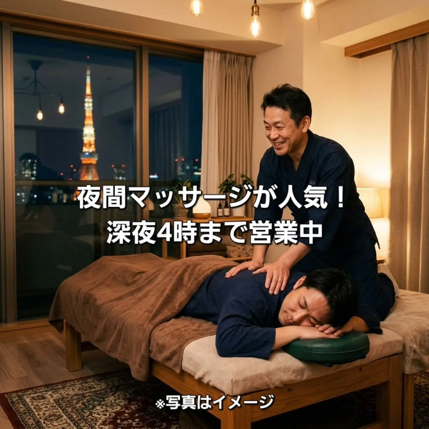 夜間マッサージが人気！⁡